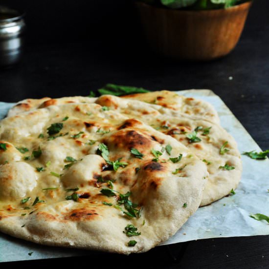 Stuffed Cheesy Spinach Naan