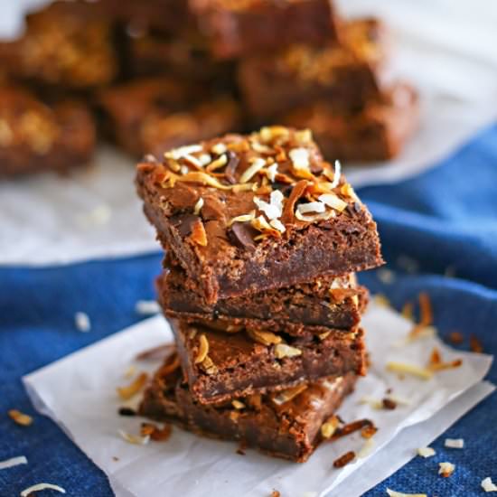 Toasted Coconut Flourless Brownies