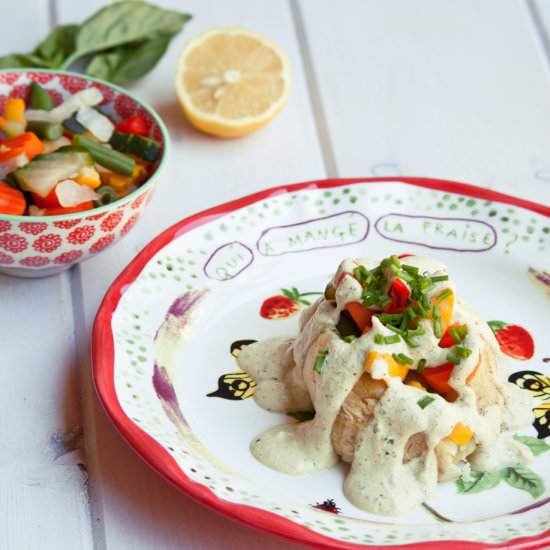 Stuffed Potatoes with Tofu Sauce