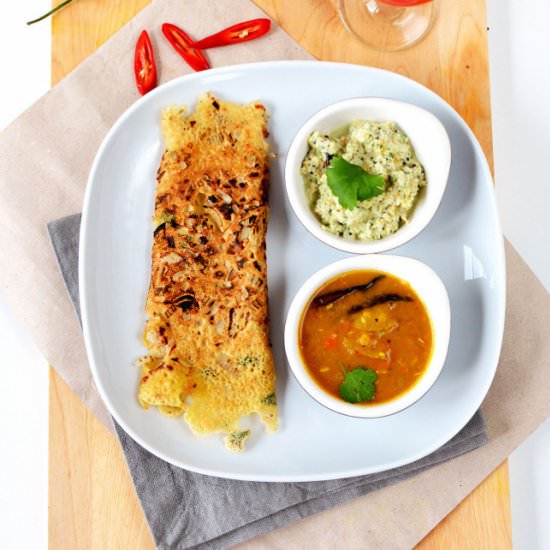 Instant Onion Rava Dosa