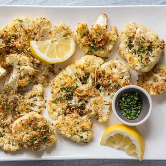 Crispy Parmesan Cauliflower Steaks