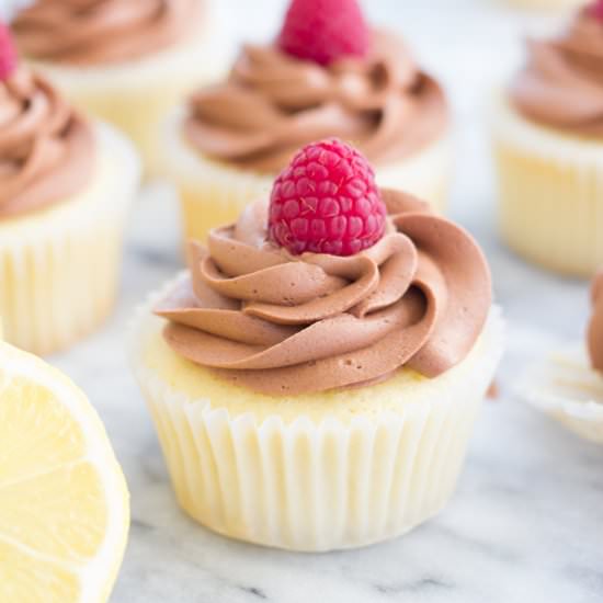 Chocolate Lemon Raspberry Cupcakes