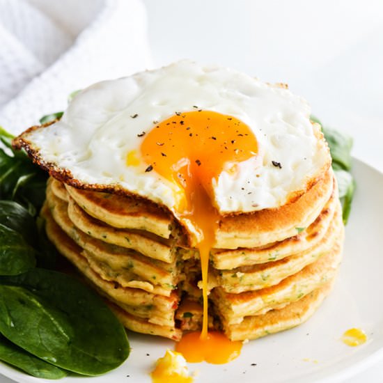 Savory Pancakes with Fried Egg