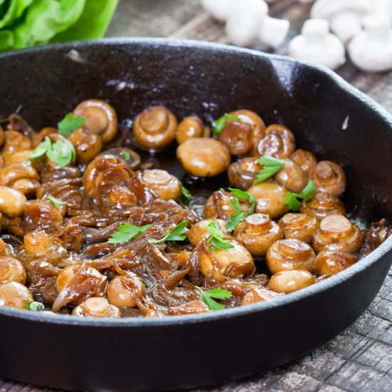 Sauteed Mushrooms with Onion & Wine