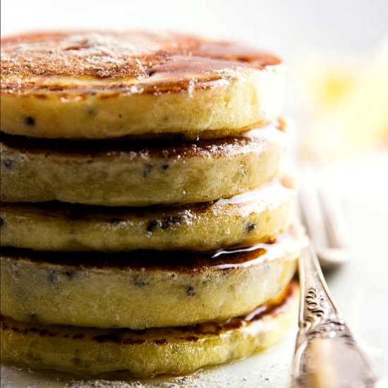 Lemon Black Sesame Pancakes