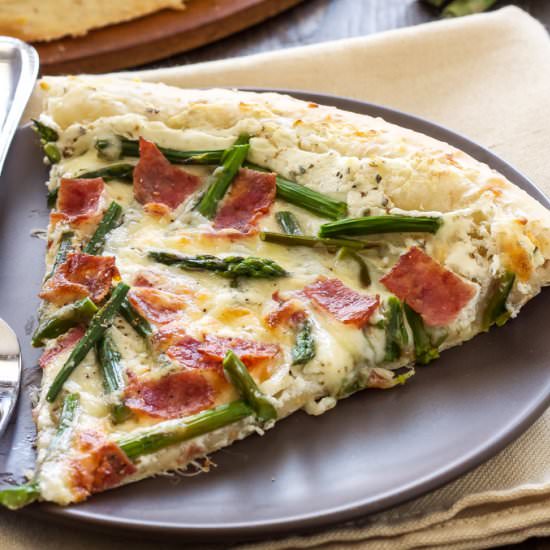 Asparagus, Bacon & Goat Cheese Pizza