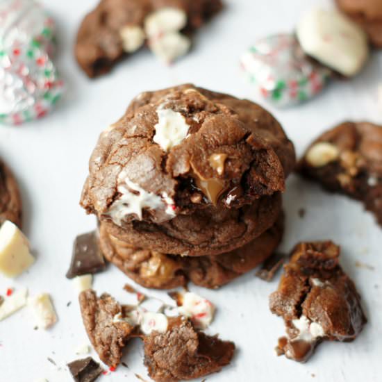 Chocolate Peppermint Bark Cookies