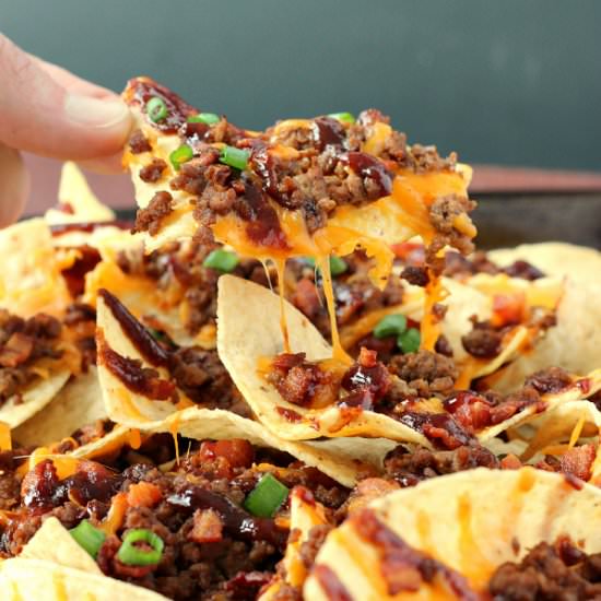 BBQ Bacon Cheeseburger Nachos