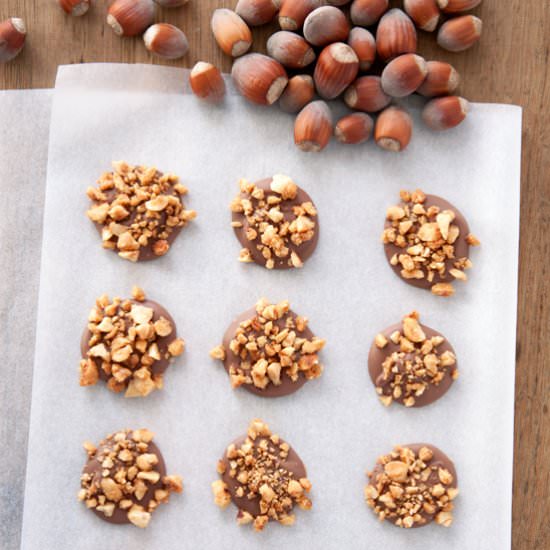Chocolates with Hazelnut Topping