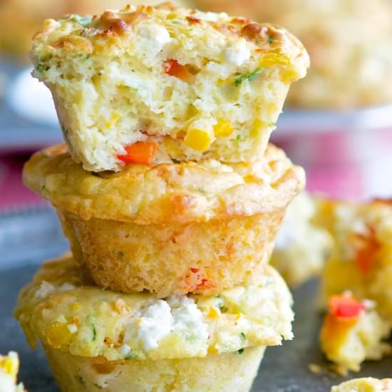 Savory Cheese and Veggie Muffins