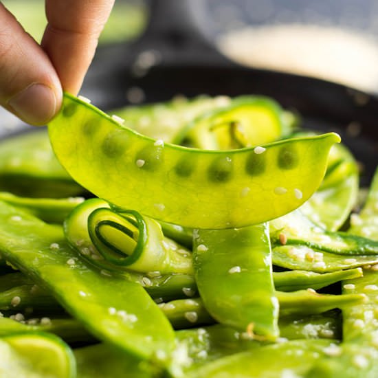 Sesame Cucumber and Snow Peas
