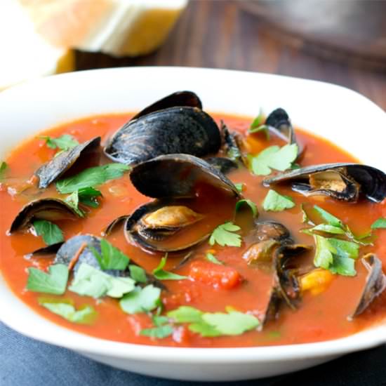 Quick Spicy Mussels Soup
