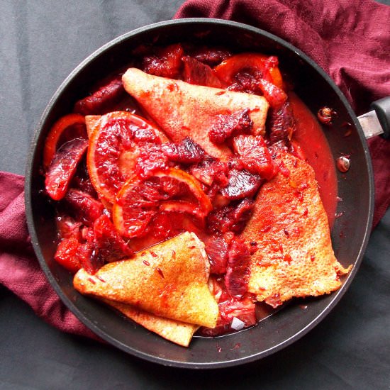 Blood Orange Crepes