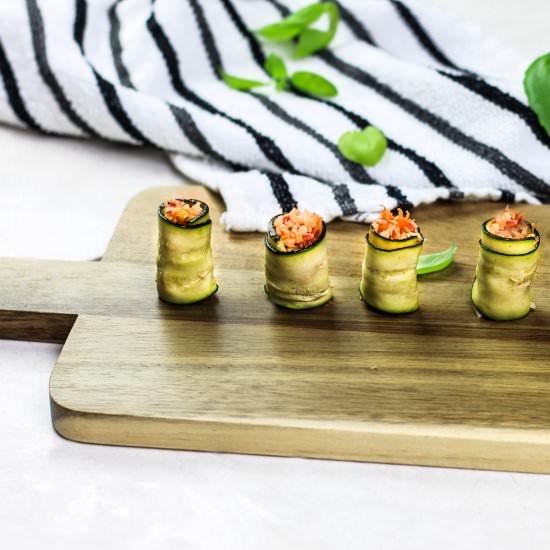 Ginger Crabstick Zucchini Rolls