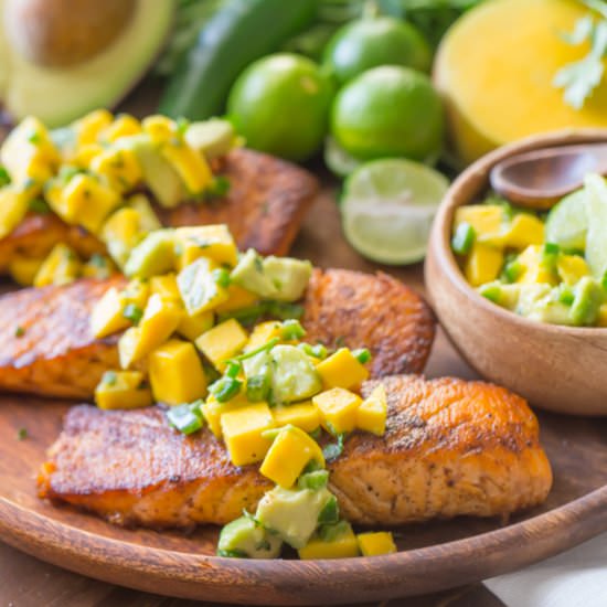 Chili Lime Salmon Avocado Mango