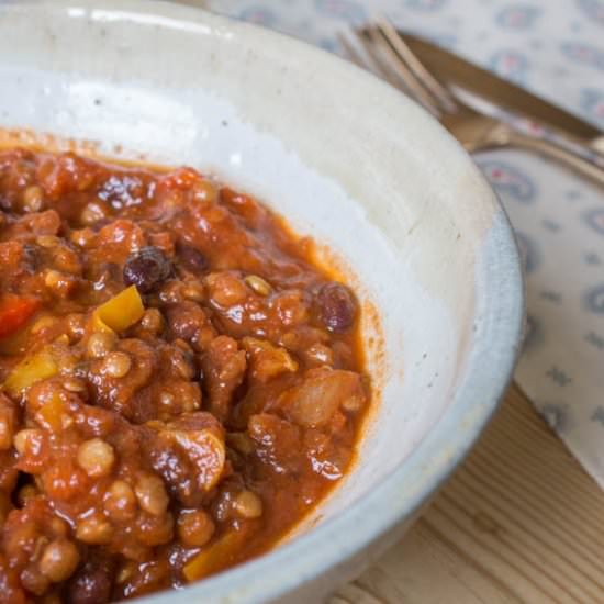 Lentil and Bean Chilli