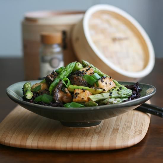 Asparagus & Shiitakes with Miso