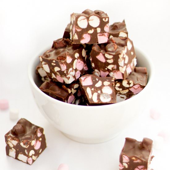 Peanut Butter Rocky Road Fudge