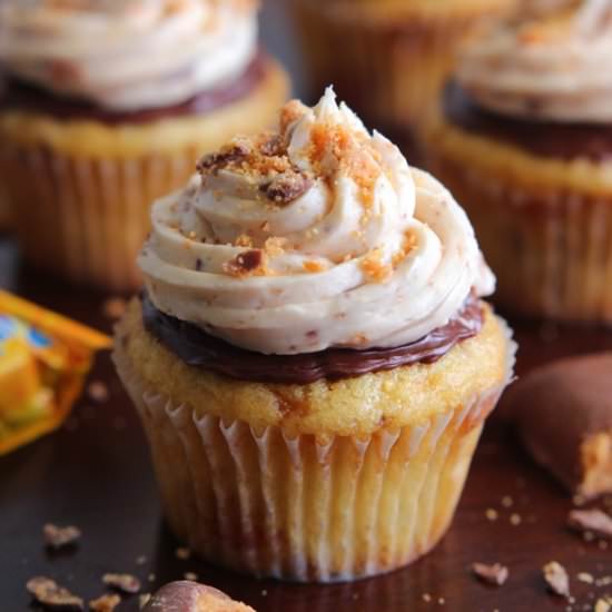 Butterfinger Nutella Cupcakes