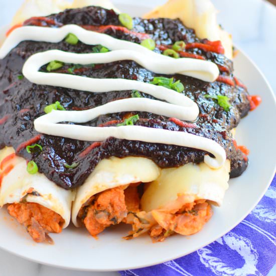 Spicy Hoisin Chicken Enchiladas