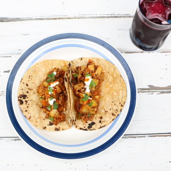 Chorizo & Potato Breakfast Tacos