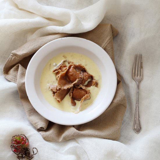 Truffle pasta with foie gras sauce