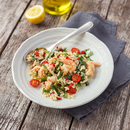 Summery orzo pasta salad