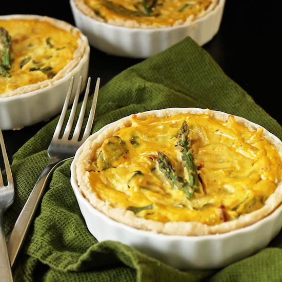 Vegan Asparagus & Tomato Quiche