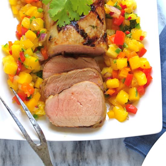 Tequila Pork with Tropical Salsa