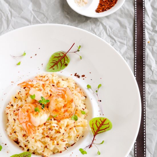 Fusion Style Risotto with Shrimps
