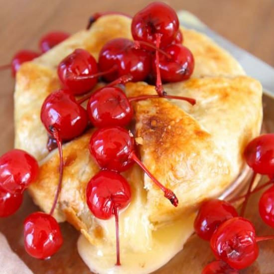 Balsamic Cherry Baked Brie