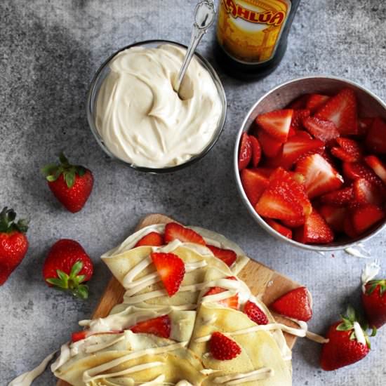 Kahlua Cream Cheese Crepes