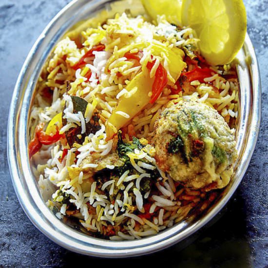 Spinach Kofta Biryani