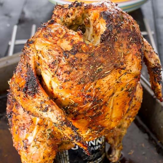 Beer Can Roasted Chicken