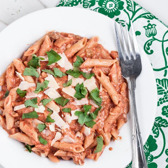 Creamy bruschetta pasta