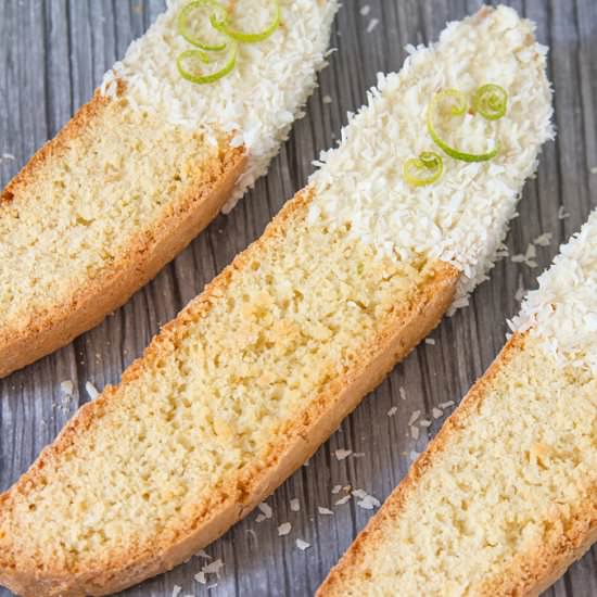 Coconut White Choc Lime Biscotti