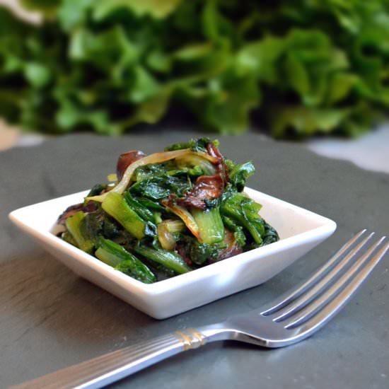 Sauteed Escarole with Mushrooms