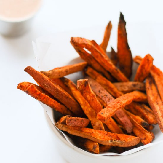 Sweet Potato Fries with Chili Aioli