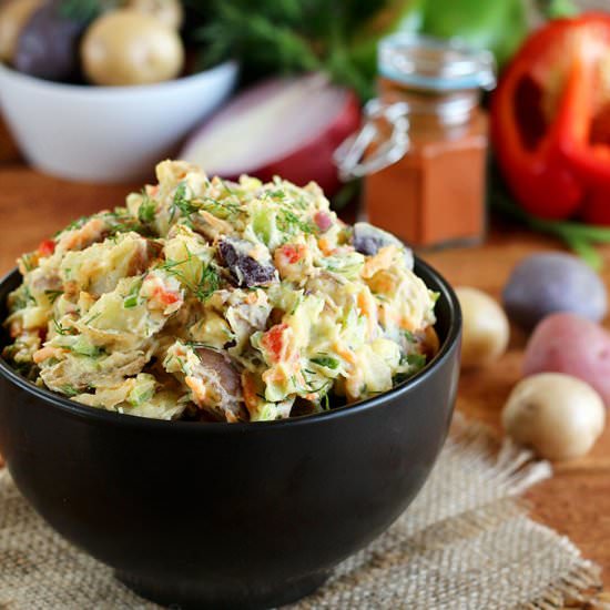 Vegan Rainbow Potato Salad