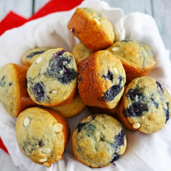 Blueberry White Chocolate Muffins