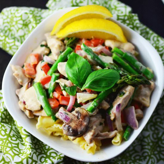 Pasta with Creamy Lemon Basil Sauce