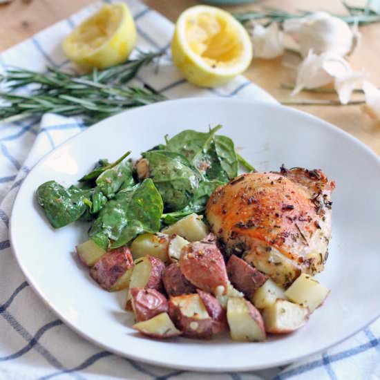 Easy Roast Chicken and Potatoes