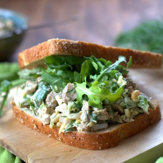 Seitan and Chickpea Salad with Dill