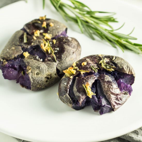 Rosemary Smashed Purple Potatoes