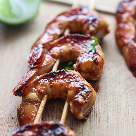Sriracha Shrimp Skewers