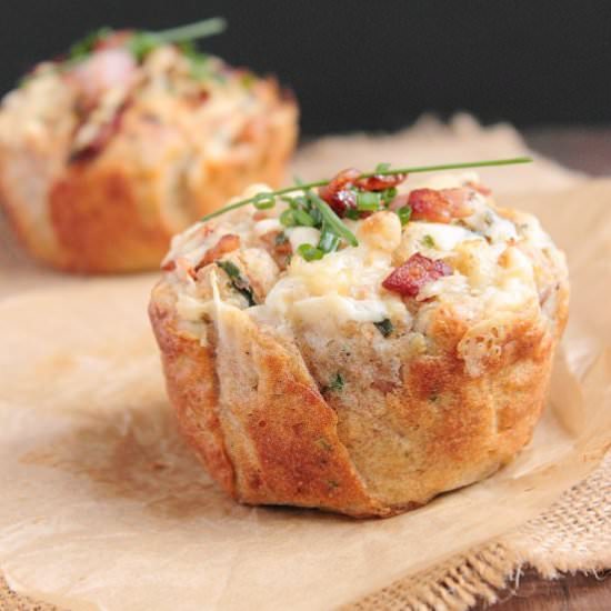 Cauliflower cheese and bacon muffin