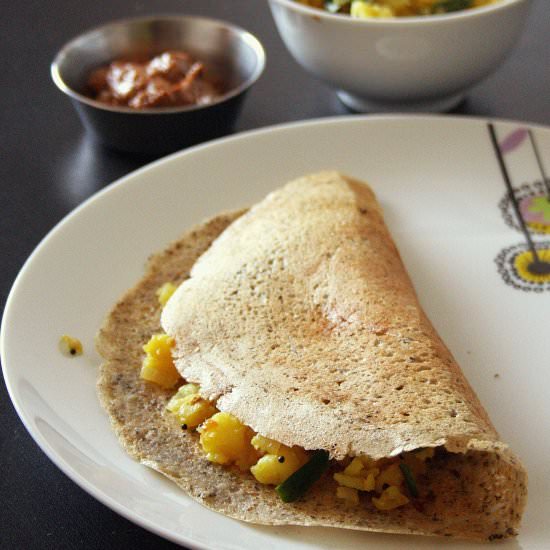 Masala Dosa with potato curry