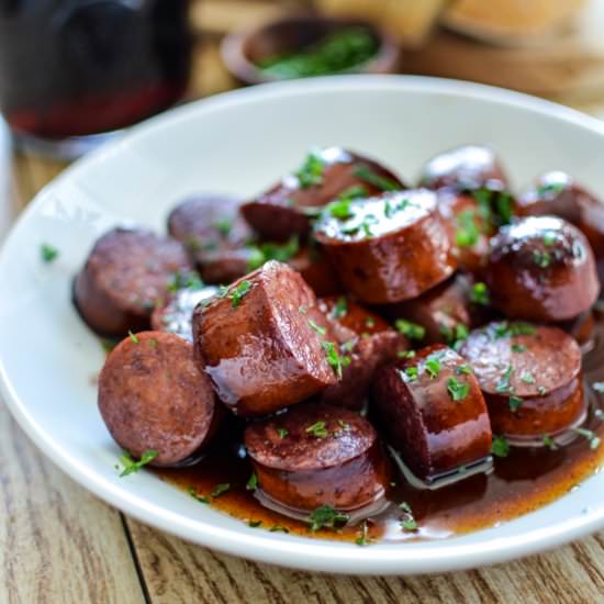 Red Wine Chorizo Bites