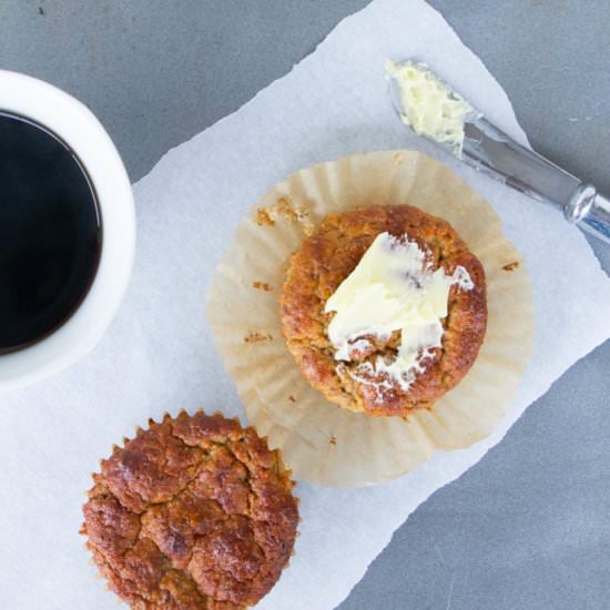 Applesauce Almond Flax Muffins