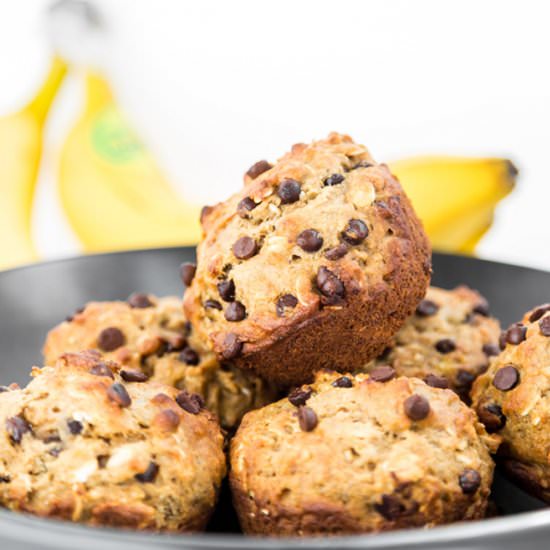 Healthy Banana Oat Muffins